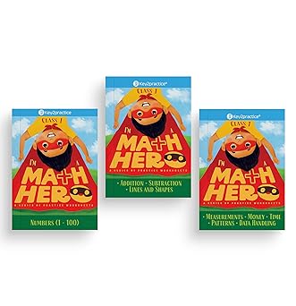 Key2practice Class-1 Math's Hero Workbooks (Set of 3 Books) - Latest for 2024-25 Session