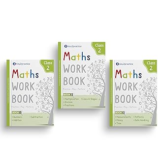 Key2practice Class-2 Math's Workbooks (Set of 3 Books) - Latest for 2024-25 Session