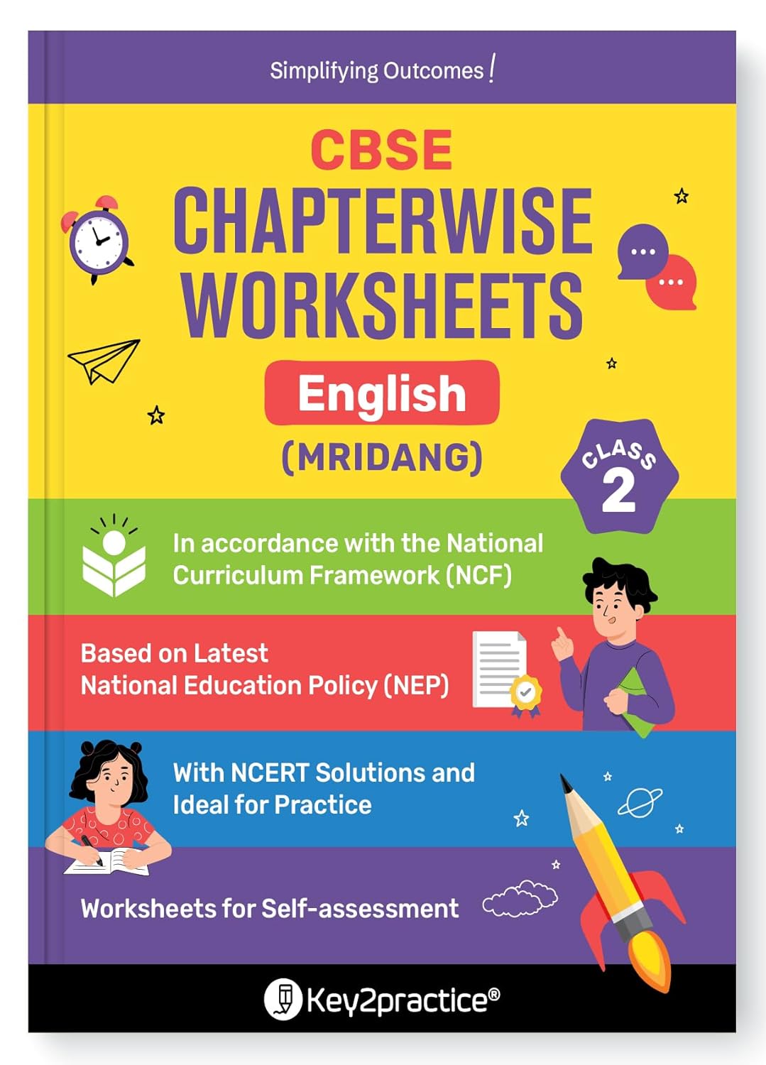 Key2Practice CBSE Chapterwise Worksheet English (Mridang) and Mathematics (Joyful) for Class 2 - Set of 2 Books