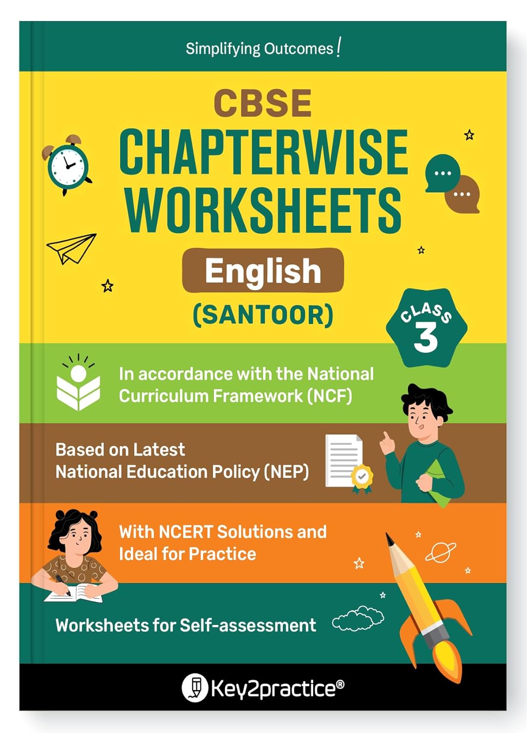 Key2Practice CBSE Chapterwise Worksheet English (Santoor), Mathematics (Maths Mela) and The World Around Us (Our Wondrous World) for Class 3 - Set of 3 Books