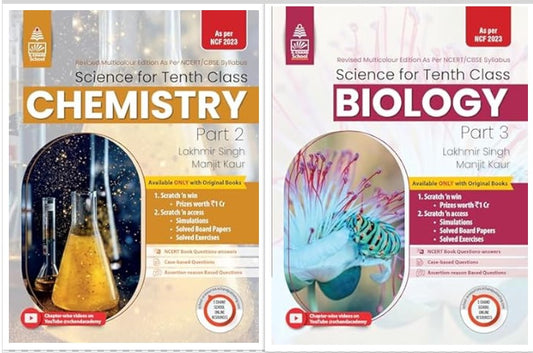 Lakhmir Singh Manjit Kaur Class 10 Science Combo of 2 - Chemistry & Biology for 2024-25 Session