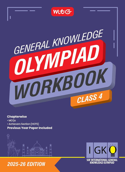 MTG International Olympiad General Knowledge (IGKO) Workbook For Class 4 - Latest for 2025-26 Session. Paperback