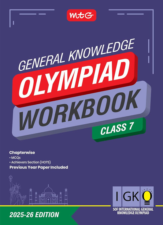 MTG International Olympiad General Knowledge (IGKO) Workbook For Class 7 - Latest for 2025-26 Session. Paperback