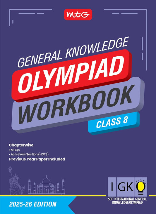 MTG International Olympiad General Knowledge (IGKO) Workbook For Class 8 - Latest for 2025-26 Session. Paperback