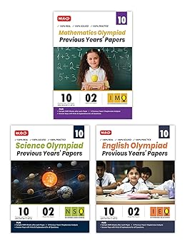 MTG Olympiad IMO - NSO -IEO (English, Mathematics & Science) Previous Years Papers (Set of 3 Books) For Class 10 - Latest for 2024-25 Session