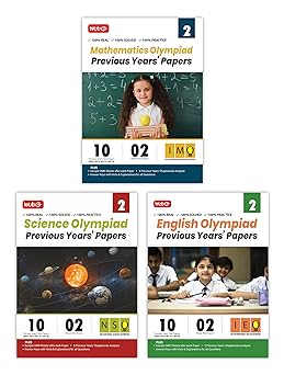 MTG Olympiad IMO - NSO -IEO (English, Mathematics & Science) Previous Years Papers (Set of 3 Books) For Class 2 - Latest for 2024-25 Session