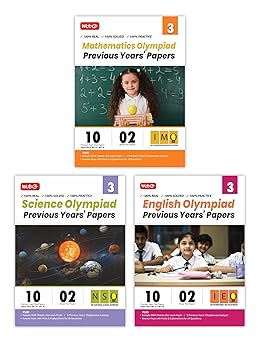 MTG Olympiad IMO - NSO -IEO (English, Mathematics & Science) Previous Years Papers (Set of 3 Books) For Class 3 - Latest for 2024-25 Session