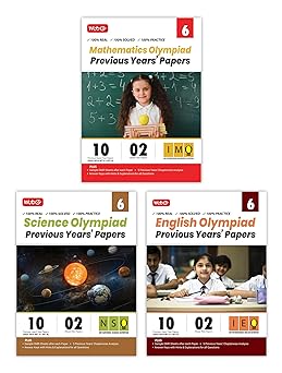 MTG Olympiad IMO - NSO -IEO (English, Mathematics & Science) Previous Years Papers (Set of 3 Books) For Class 6 - Latest for 2024-25 Session