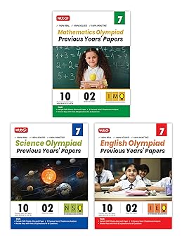 MTG Olympiad IMO - NSO -IEO (English, Mathematics & Science) Previous Years Papers (Set of 3 Books) For Class 7 - Latest for 2024-25 Session