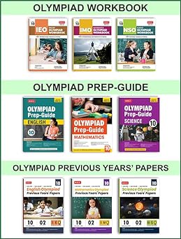 MTG Olympiad IMO - NSO - IEO (English, Mathematics & Science) Workbook, Prep - Guide & Previous Years Papers (Set of 9 Books) For Class 10 - Latest for 2024-25 Session