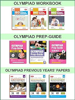 MTG Olympiad IMO - NSO - IEO (English, Mathematics & Science) Workbook, Prep - Guide & Previous Years Papers (Set of 9 Books) For Class 4 - Latest for 2024-25 Session