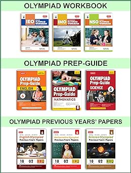 MTG Olympiad IMO - NSO - IEO (English, Mathematics & Science) Workbook, Prep - Guide & Previous Years Papers (Set of 9 Books) For Class 6 - Latest for 2024-25 Session