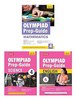 MTG Olympiad IMO - NSO -IEO (English, Mathematics & Science) Prep-Guide (Set of 3 Books) For Class 4 - Latest for 2024-25 Session