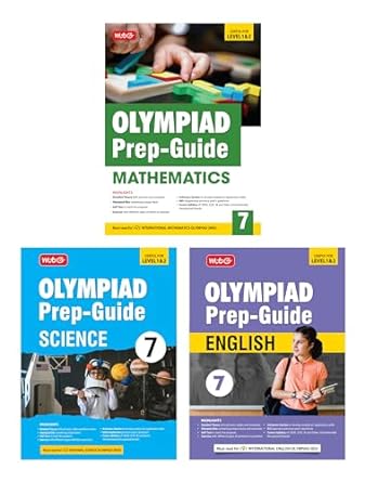 MTG Olympiad IMO - NSO -IEO (English, Mathematics & Science) Prep-Guide (Set of 3 Books) For Class 7 - Latest for 2024-25 Session