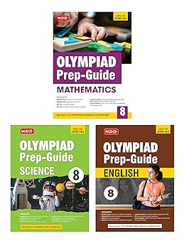 MTG Olympiad IMO - NSO -IEO (English, Mathematics & Science) Prep-Guide (Set of 3 Books) For Class 8 - Latest for 2024-25 Session