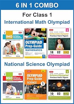 MTG Olympiad IMO - NSO (Mathematics & Science) Workbook, Prep - Guide & Previous Years Papers (Set of 6 Books) For Class 1 - Latest for 2024-25 Session