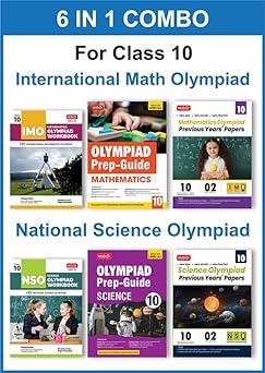 MTG Olympiad IMO - NSO (Mathematics & Science) Workbook, Prep - Guide & Previous Years Papers (Set of 6 Books) For Class 10 - Latest for 2024-25 Session