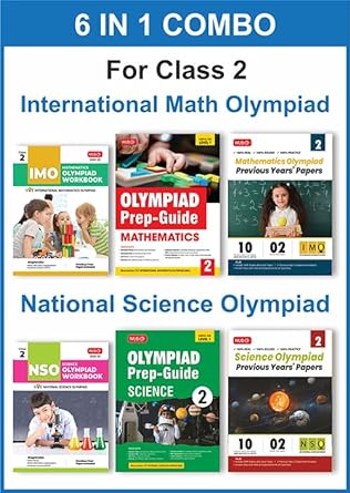 MTG Olympiad IMO - NSO (Mathematics & Science) Workbook, Prep - Guide & Previous Years Papers (Set of 6 Books) For Class 2 - Latest for 2024-25 Session