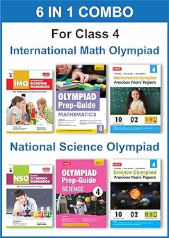 MTG Olympiad IMO - NSO (Mathematics & Science) Workbook, Prep - Guide & Previous Years Papers (Set of 6 Books) For Class 4 - Latest for 2024-25 Session