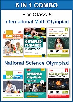 MTG Olympiad IMO - NSO (Mathematics & Science) Workbook, Prep - Guide & Previous Years Papers (Set of 6 Books) For Class 5 - Latest for 2024-25 Session