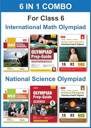 MTG Olympiad IMO - NSO (Mathematics & Science) Workbook, Prep - Guide & Previous Years Papers (Set of 6 Books) For Class 6 - Latest for 2024-25 Session