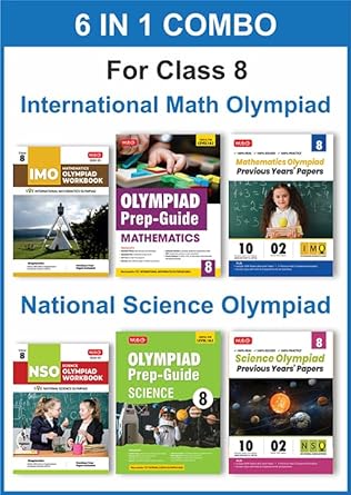 MTG Olympiad IMO - NSO (Mathematics & Science) Workbook, Prep - Guide & Previous Years Papers (Set of 6 Books) For Class 8 - Latest for 2024-25 Session