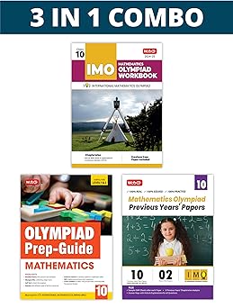 MTG Olympiad IMO Mathematics Workbook, Prep - Guide & Previous Years Papers (Set of 3 Books) For Class 10 - Latest for 2024-25 Session