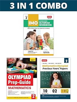 MTG Olympiad IMO Mathematics Workbook, Prep - Guide & Previous Years Papers (Set of 3 Books) For Class 2 - Latest for 2024-25 Session