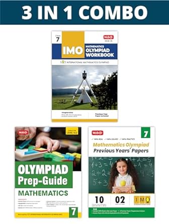 MTG Olympiad IMO Mathematics Workbook, Prep - Guide & Previous Years Papers (Set of 3 Books) For Class 7 - Latest for 2024-25 Session