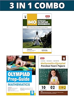 MTG Olympiad IMO Mathematics Workbook, Prep - Guide & Previous Years Papers (Set of 3 Books) For Class 9 - Latest for 2024-25 Session