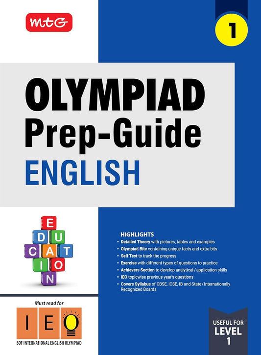 MTG Olympiad Prep-Guide (IEO) English for Class 1 - Latest for 2025-26 Examination. Paperback