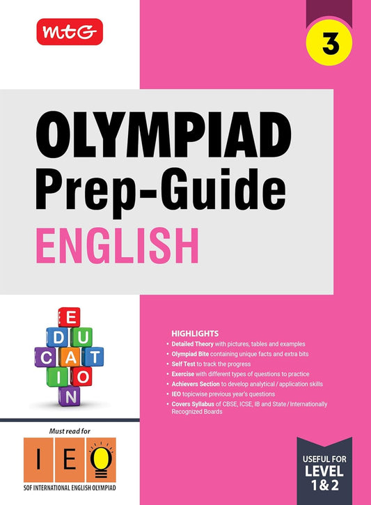 MTG Olympiad Prep-Guide (IEO) English for Class 3 - Latest for 2025-26 Examination. Paperback