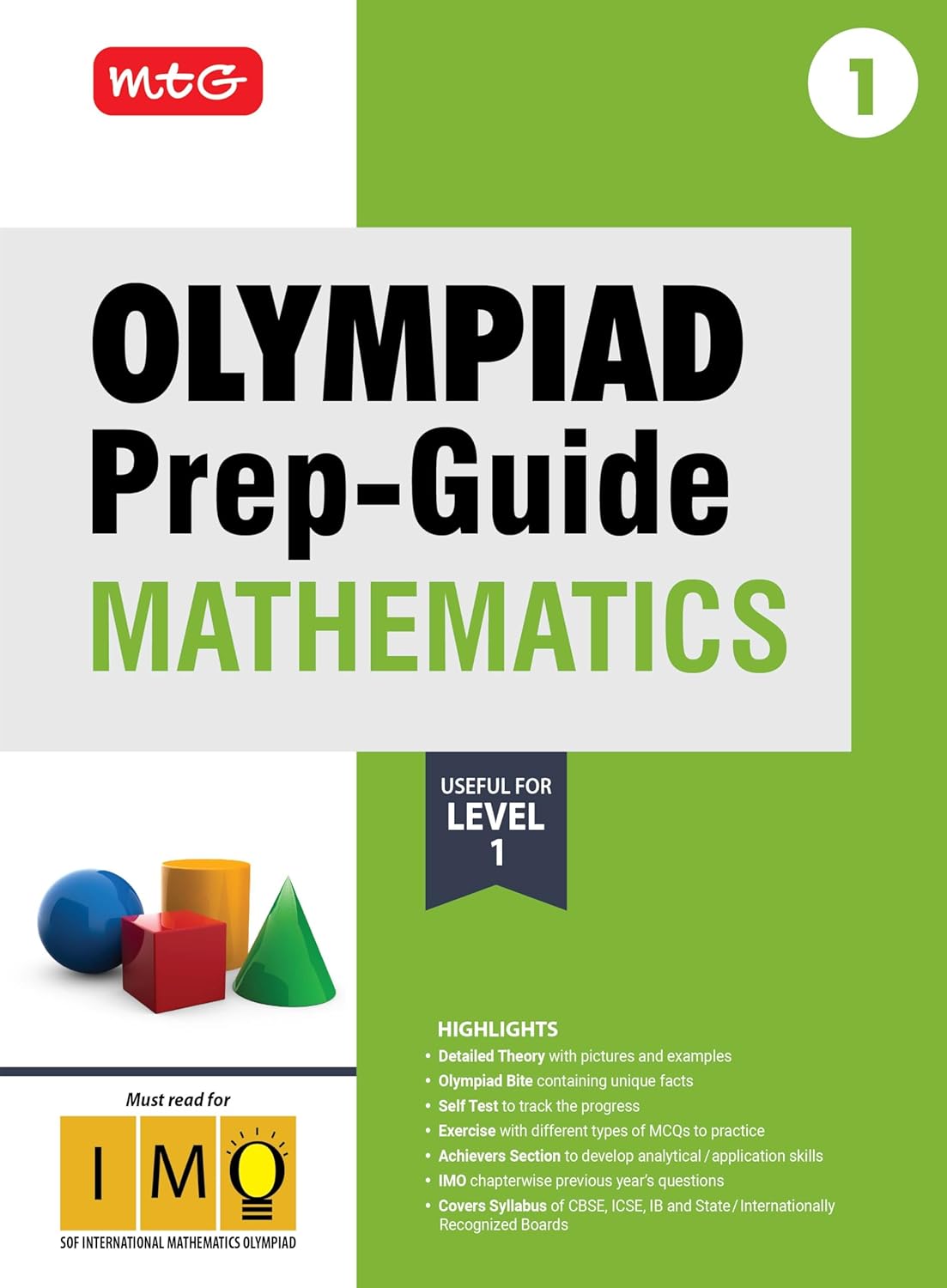 MTG Olympiad Prep-Guide (IMO) Mathematics for Class 1 - Latest for 2025-26 Examination. Paperback
