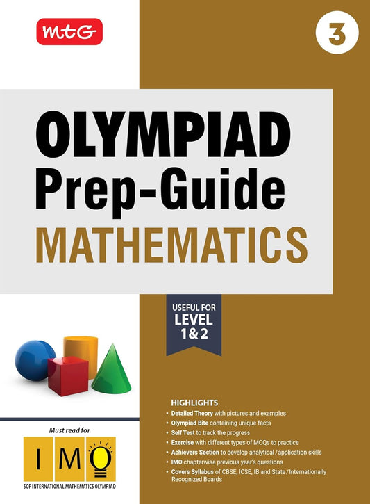 MTG Olympiad Prep-Guide (IMO) Mathematics for Class 3 - Latest for 2025-26 Examination. Paperback