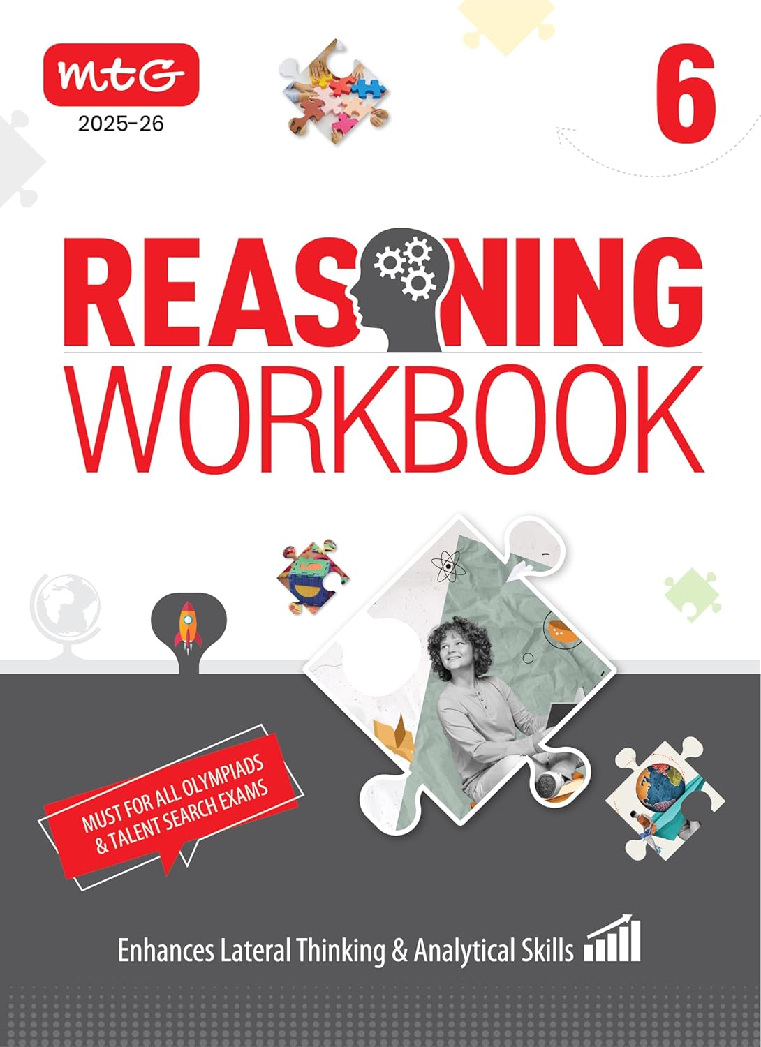 MTG Olympiad Reasoning Workbook Class 6 - Latest for 2025-26 Session