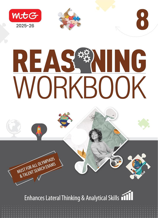 MTG Olympiad Reasoning Workbook Class 8 - Latest for 2025-26 Session