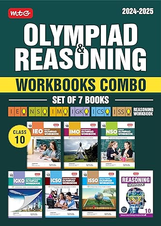 MTG Olympiad NSO-IMO-IEO-ICSO-IGKO-ISSO Workbook & Reasoning Set of 7 Books For Class 10 - Latest for 2024-25 Session