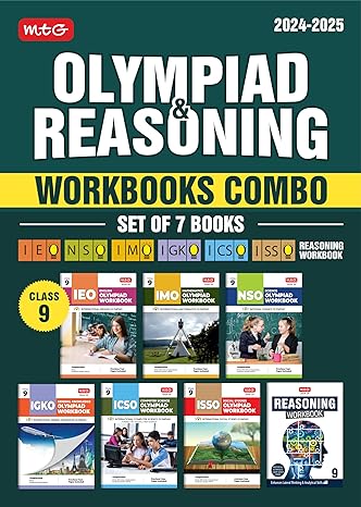 MTG Olympiad NSO-IMO-IEO-ICSO-IGKO-ISSO Workbook & Reasoning Set of 7 Books For Class 9 - Latest for 2024-25 Session