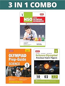 MTG Olympiad NSO Science Workbook, Prep - Guide & Previous Years Papers (Set of 3 Books) For Class 1 - Latest for 2024-25 Session