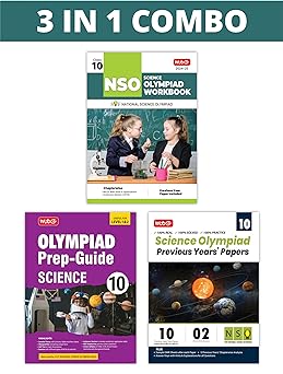 MTG Olympiad NSO Science Workbook, Prep - Guide & Previous Years Papers (Set of 3 Books) For Class 10 - Latest for 2024-25 Session