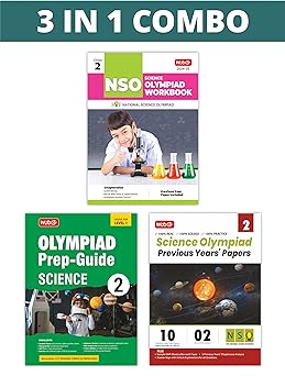 MTG Olympiad NSO Science Workbook, Prep - Guide & Previous Years Papers (Set of 3 Books) For Class 2 - Latest for 2024-25 Session