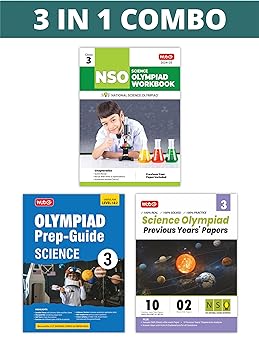 MTG Olympiad NSO Science Workbook, Prep - Guide & Previous Years Papers (Set of 3 Books) For Class 3 - Latest for 2024-25 Session