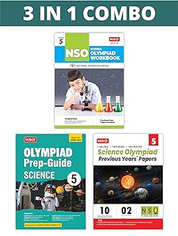 MTG Olympiad NSO Science Workbook, Prep - Guide & Previous Years Papers (Set of 3 Books) For Class 5 - Latest for 2024-25 Session