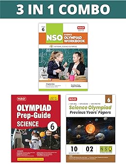 MTG Olympiad NSO Science Workbook, Prep - Guide & Previous Years Papers (Set of 3 Books) For Class 6 - Latest for 2024-25 Session