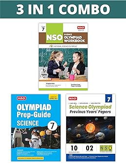 MTG Olympiad NSO Science Workbook, Prep - Guide & Previous Years Papers (Set of 3 Books) For Class 7 - Latest for 2024-25 Session