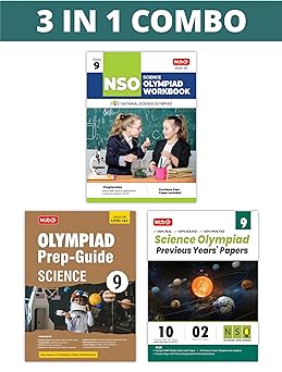 MTG Olympiad NSO Science Workbook, Prep - Guide & Previous Years Papers (Set of 3 Books) For Class 9 - Latest for 2024-25 Session