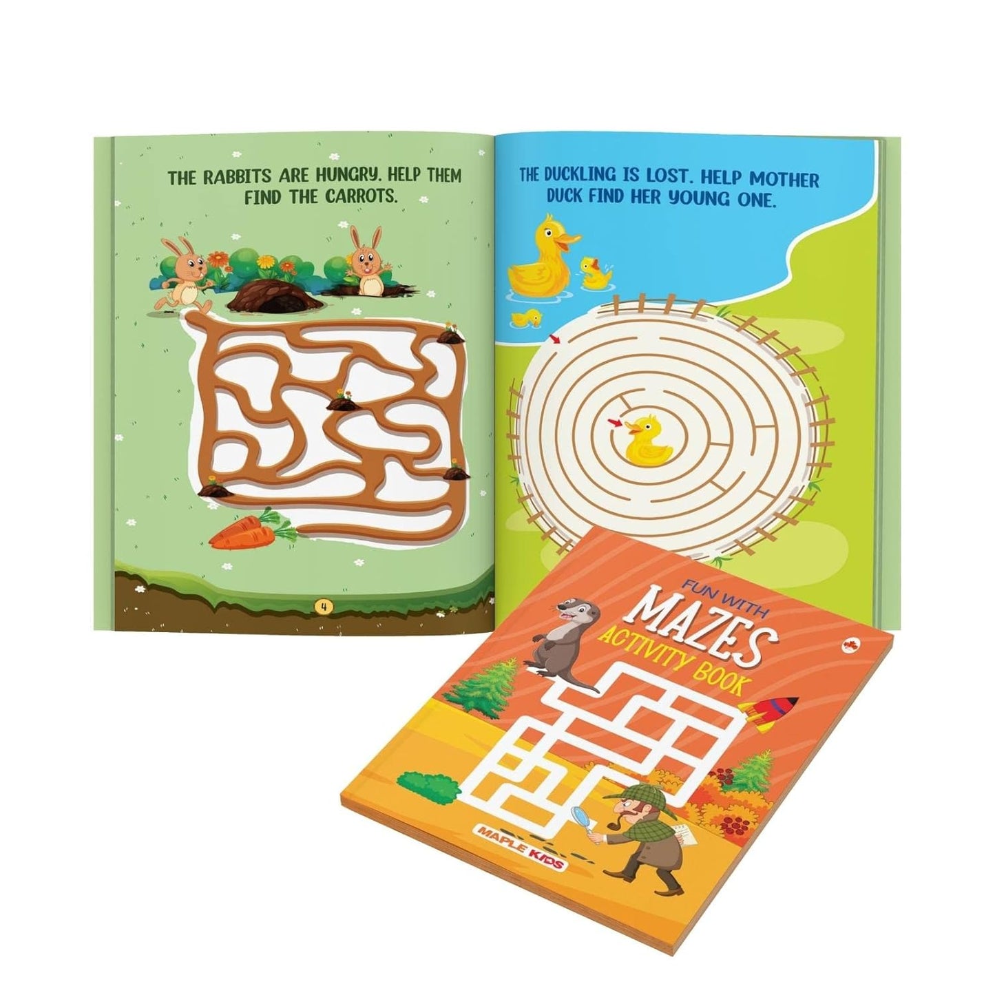 Maple - Brain Booster Activity Book Set (Set of 10 books) Colourful Pages - Alphabet Capital and Small Letters, Mazes, Spot the Difference, Sorting, Matching, Pencil Control Copy and Colour & Dot to Dot, Mathematics - Fun Early Learning. Paperback