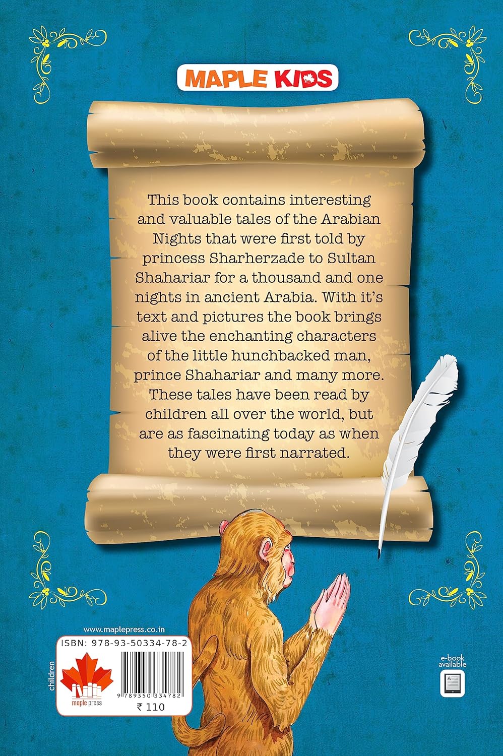 Maple Famous Illustrated Tales of Arabian Nights - English Short Stories with Colorful Pictures - Bedtime Children Story Book. Paperback