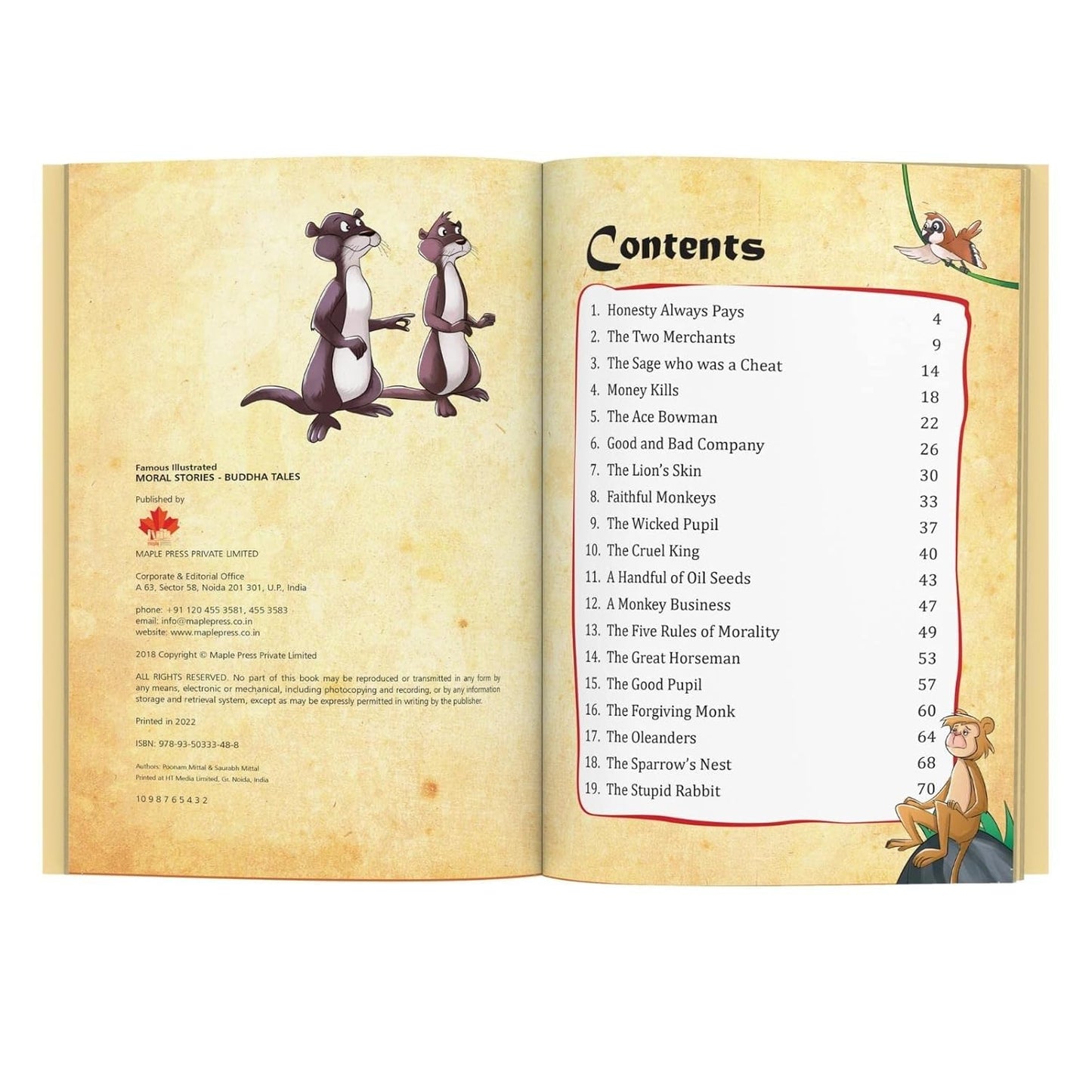 Maple Famous Illustrated Moral Stories BUDDHA TALES - Jataka Stories from India - Story Book for Kids - 6+ Years Old. Paperback