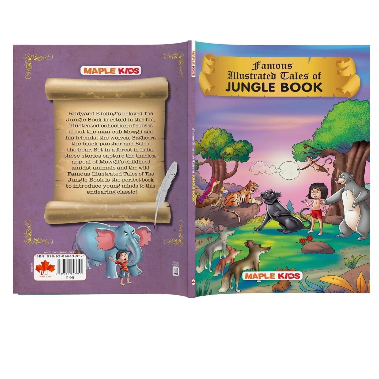 Maple Famous Illustrated Tales of Jungle Book - Story book for Kids - Book for Kids 6+ Years Old. Paperback